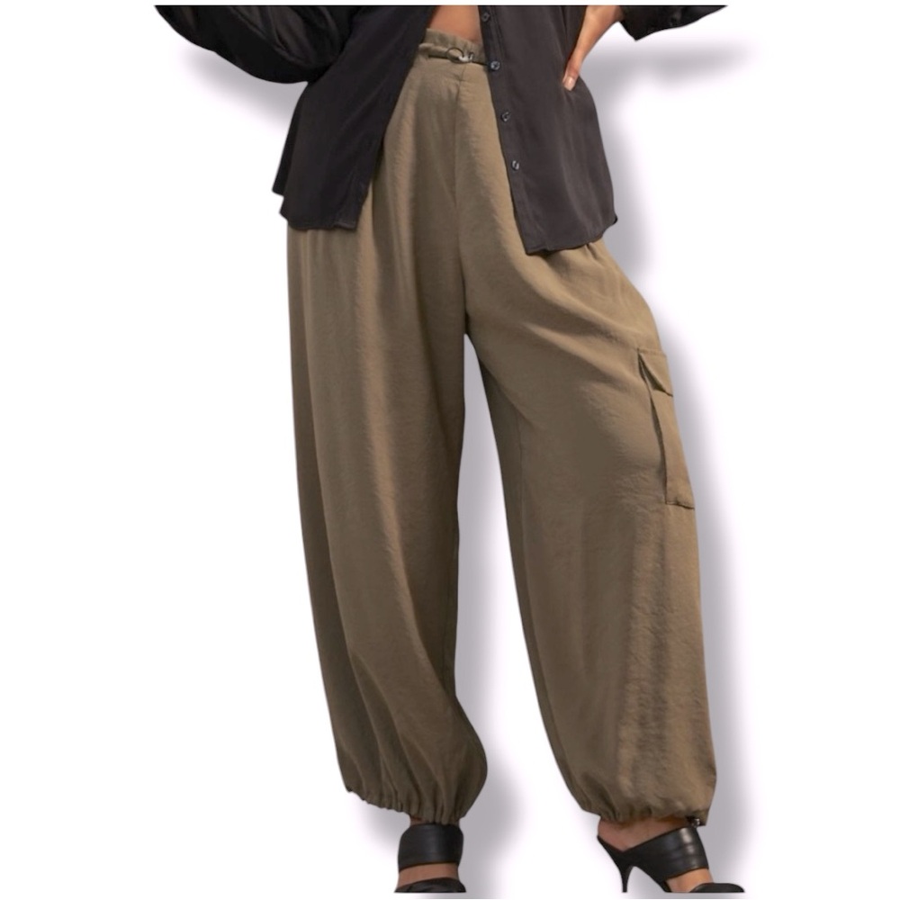 Anthropologie Bungee Parachute Pants in Olive Green Size Medium - Picture 4 of 15